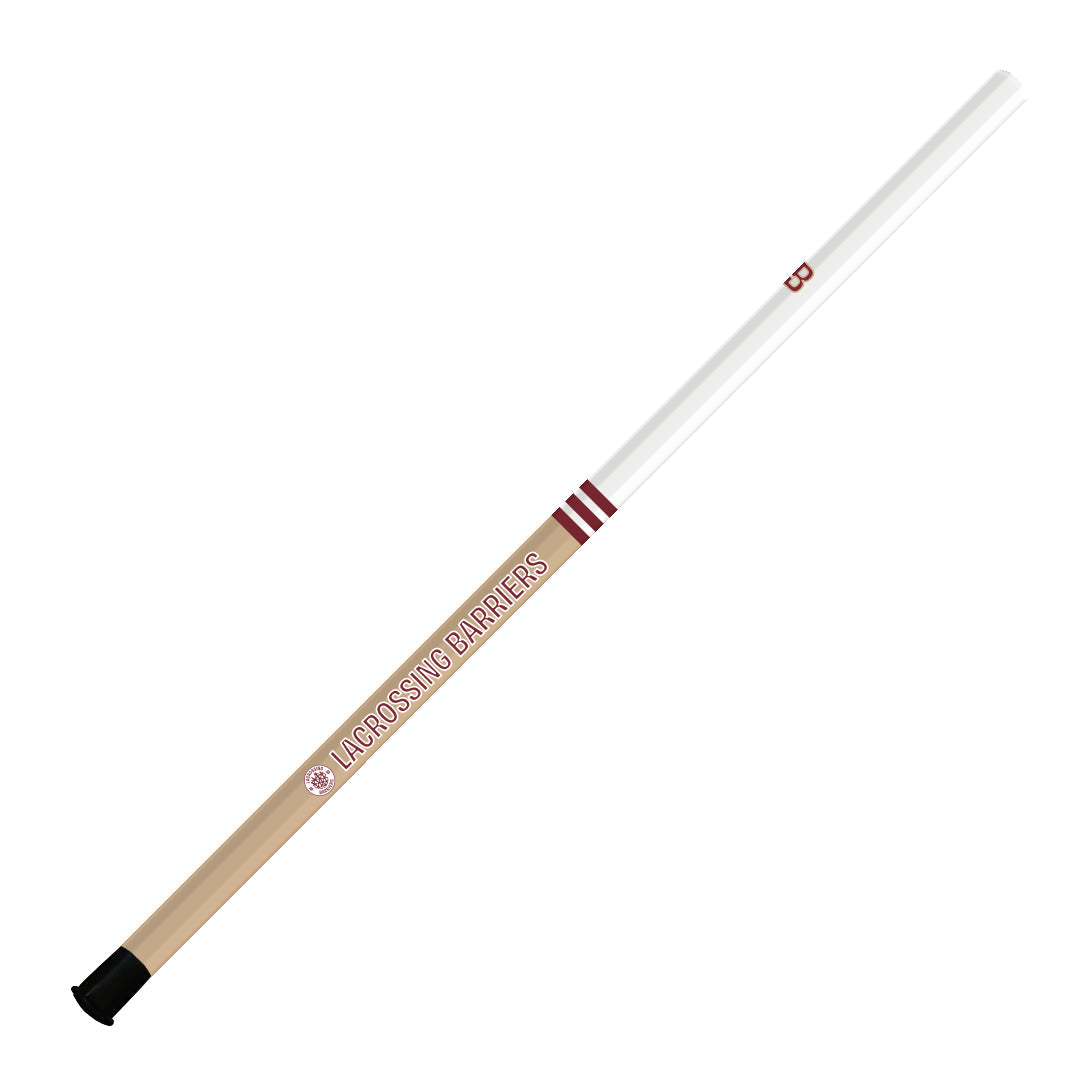 LACROSSING BARRIERS CUSTOM OBSIDIAN DEFENSIVE BOX SHAFT - (TAN & WHITE) - 36"