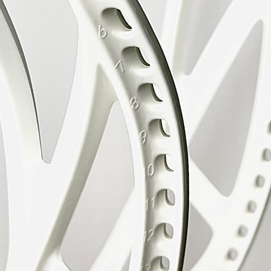 RC1 sidewall showing numbered stringing holes